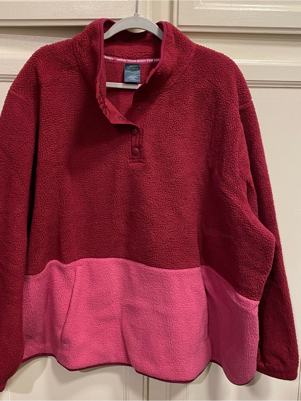 tek gear Red and Pink Sherpa Fleece Pullover